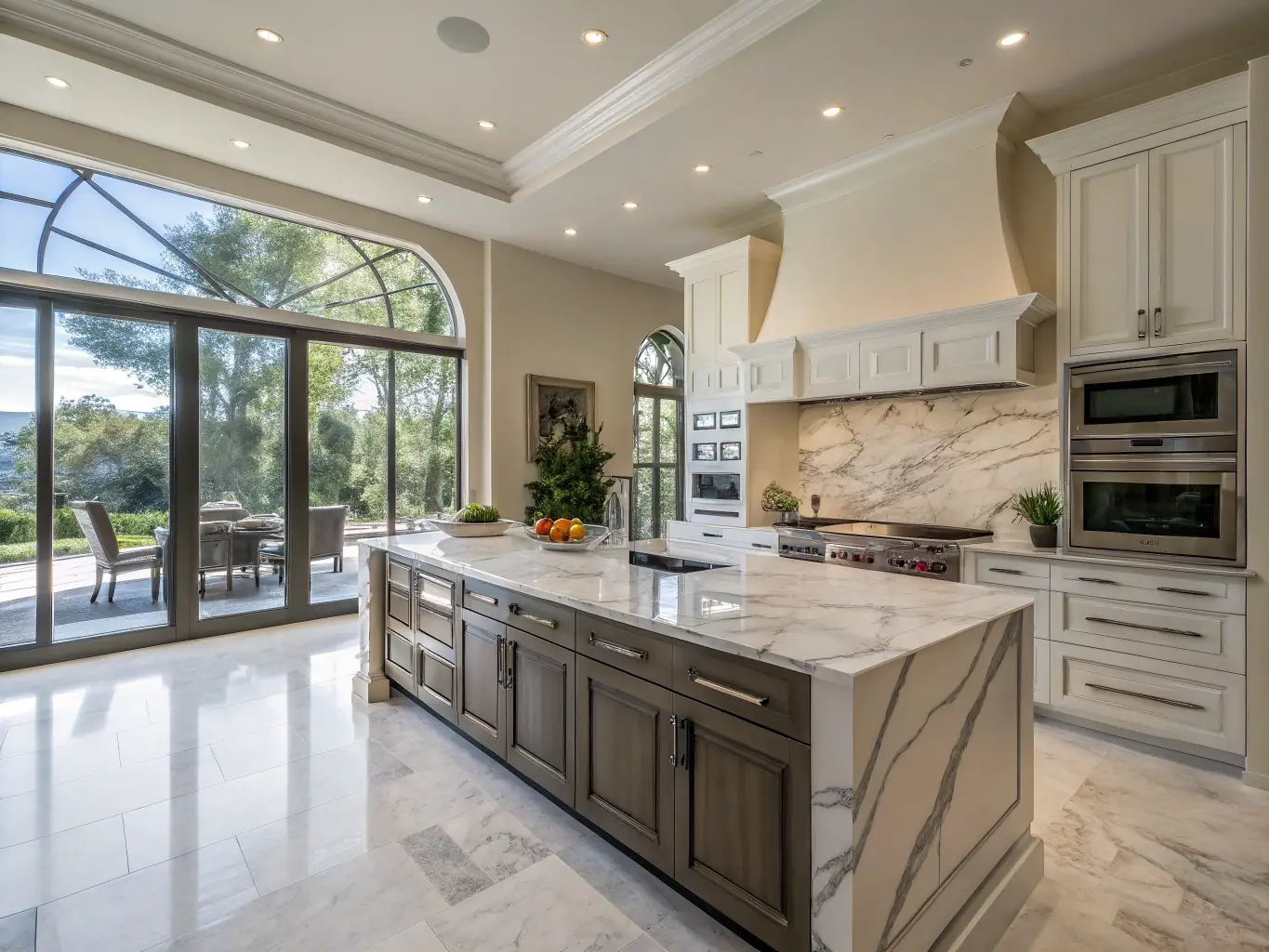 A beautifully designed kitchen featuring custom Tibi Soli cabinets, highlighting the modern aesthetics and premium materials used by UrazPro.